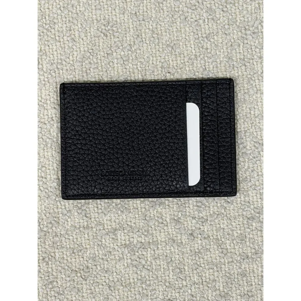 Bottega Veneta Men's Intrecciato Leather Card Case - Nocturnal Silver NWT